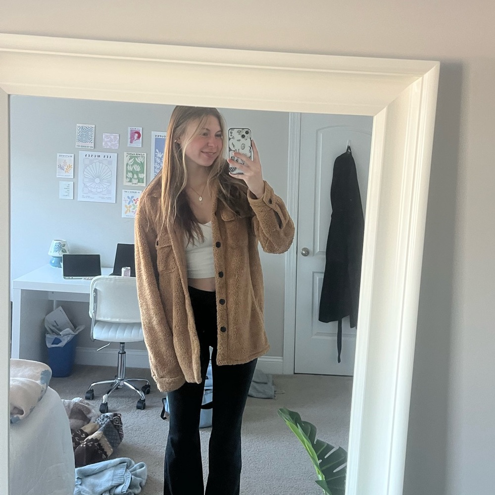 super soft brown fluffy fall jacket